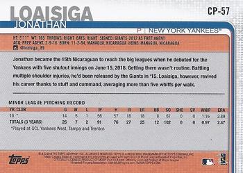 2019 Topps Clear Travel #CP-57 Jonathan Loaisiga Back