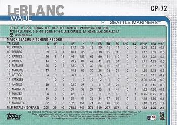 2019 Topps Clear Travel #CP-72 Wade LeBlanc Back
