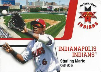 2012 Choice Indianapolis Indians - SGA (B&W Reverse) #16 Starling Marte Front