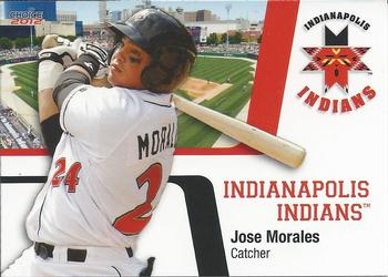 2012 Choice Indianapolis Indians - SGA (B&W Reverse) #19 Jose Morales Front
