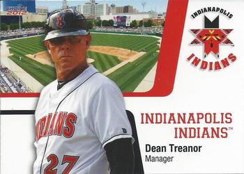 2012 Choice Indianapolis Indians - SGA (B&W Reverse) #25 Dean Treanor Front