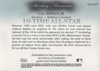 2006 Topps Sterling - Moments Relics #CR-AS9 Cal Ripken Jr. 1991 Back