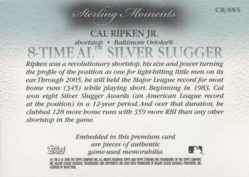 2006 Topps Sterling - Moments Relics #CR-SS5 Cal Ripken Jr. 1989 Back