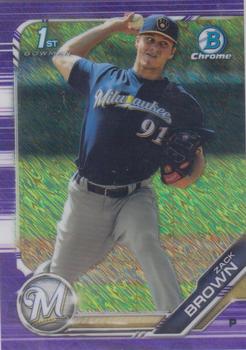 2019 Bowman Chrome - Prospects Purple Shimmer Refractor #BCP-152 Zack Brown Front