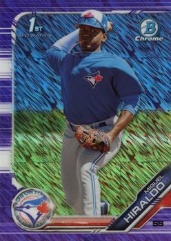 2019 Bowman Chrome - Prospects Purple Shimmer Refractor #BCP-184 Miguel Hiraldo Front