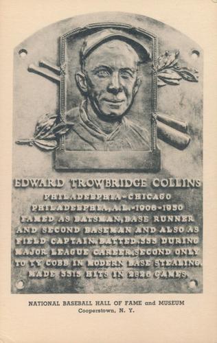 1944-45 Albertype Hall of Fame Plaque Postcards (Type 1) #NNO Eddie Collins Front