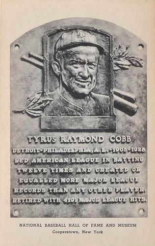 1946-52 Albertype Hall of Fame Plaque Postcards (Type 2) #NNO Ty Cobb Front