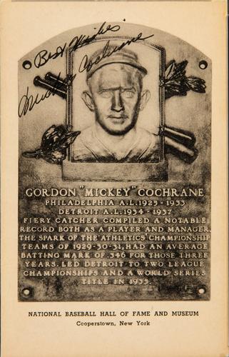 1946-52 Albertype Hall of Fame Plaque Postcards (Type 2) #NNO Mickey Cochrane Front