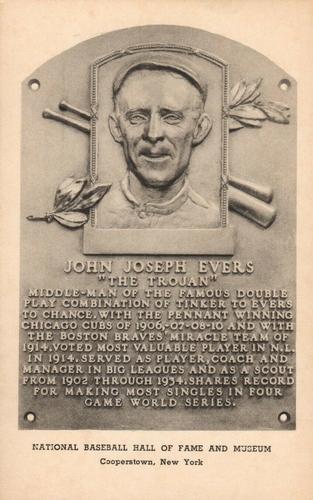 1946-52 Albertype Hall of Fame Plaque Postcards (Type 2) #NNO Johnny Evers Front