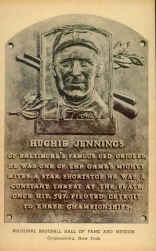 1946-52 Albertype Hall of Fame Plaque Postcards (Type 2) #NNO Hughie Jennings Front
