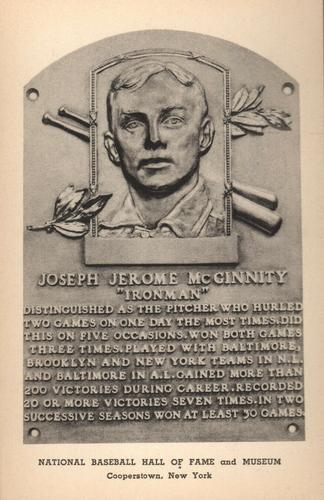 1946-52 Albertype Hall of Fame Plaque Postcards (Type 2) #NNO Joe McGinnity Front