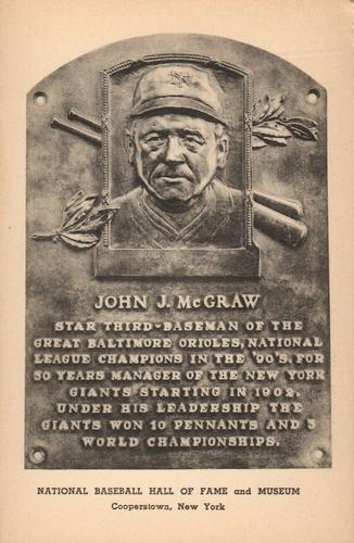1946-52 Albertype Hall of Fame Plaque Postcards (Type 2) #NNO John McGraw Front