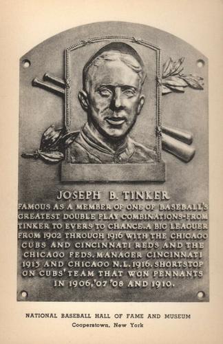 1946-52 Albertype Hall of Fame Plaque Postcards (Type 2) #NNO Joe Tinker Front