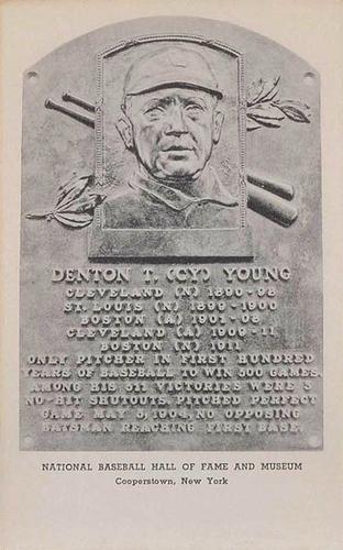 1946-52 Albertype Hall of Fame Plaque Postcards (Type 2) #NNO Cy Young Front