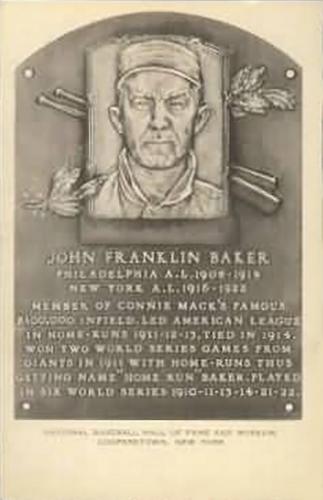 1953-55 Artvue Hall of Fame Plaque Postcards (Type 1) #NNO Frank Baker Front