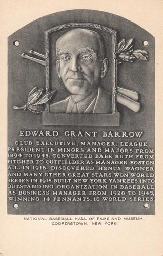 1953-55 Artvue Hall of Fame Plaque Postcards (Type 1) #NNO Ed Barrow Front