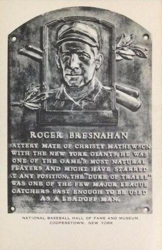 1953-55 Artvue Hall of Fame Plaque Postcards (Type 1) #NNO Roger Bresnahan Front