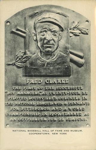 1953-55 Artvue Hall of Fame Plaque Postcards (Type 1) #NNO Fred Clarke Front