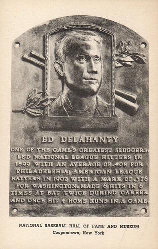 1953-55 Artvue Hall of Fame Plaque Postcards (Type 1) #NNO Ed Delahanty Front