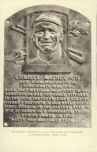 1953-55 Artvue Hall of Fame Plaque Postcards (Type 1) #NNO Christy Mathewson Front