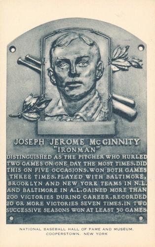 1953-55 Artvue Hall of Fame Plaque Postcards (Type 1) #NNO Joe McGinnity Front