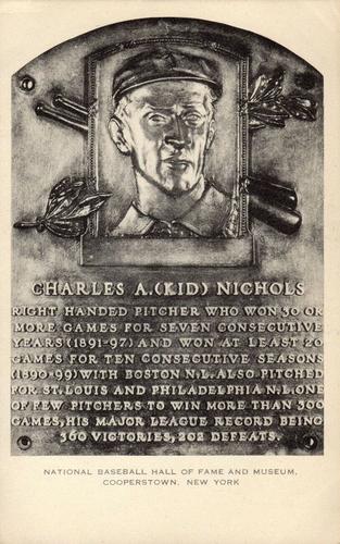 1953-55 Artvue Hall of Fame Plaque Postcards (Type 1) #NNO Kid Nichols Front