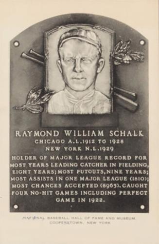 1953-55 Artvue Hall of Fame Plaque Postcards (Type 1) #NNO Ray Schalk Front
