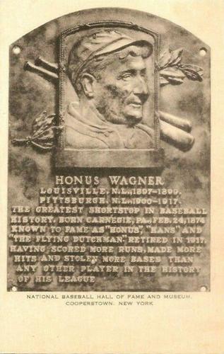1953-55 Artvue Hall of Fame Plaque Postcards (Type 1) #NNO Honus Wagner Front
