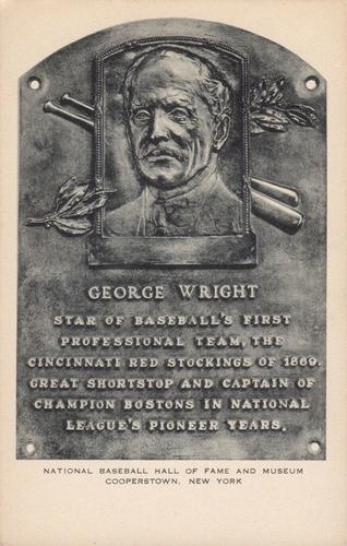 1953-55 Artvue Hall of Fame Plaque Postcards (Type 1) #NNO George Wright Front