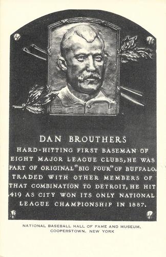 1956-63 Artvue Hall of Fame Plaque Postcards (Type 2) #NNO Dan Brouthers Front