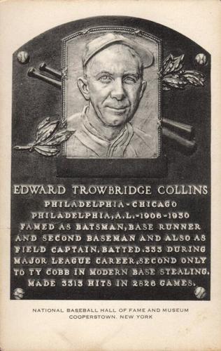 1956-63 Artvue Hall of Fame Plaque Postcards (Type 2) #NNO Eddie Collins Front