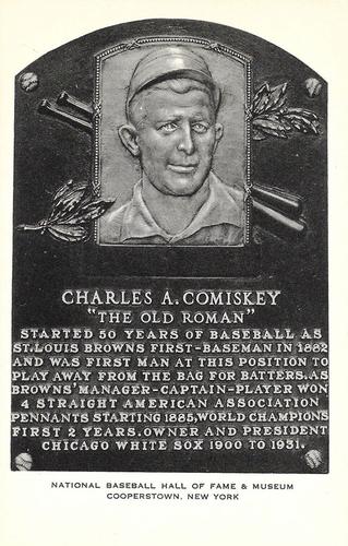 1956-63 Artvue Hall of Fame Plaque Postcards (Type 2) #NNO Charles Comiskey Front