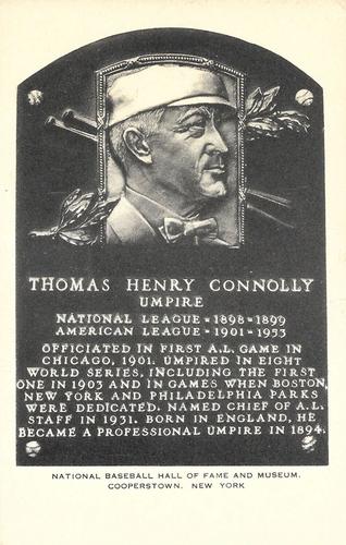 1956-63 Artvue Hall of Fame Plaque Postcards (Type 2) #NNO Tom Connolly Front