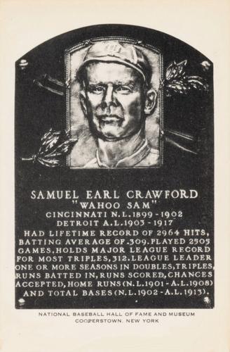 1956-63 Artvue Hall of Fame Plaque Postcards (Type 2) #NNO Sam Crawford Front