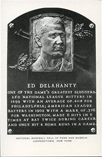 1956-63 Artvue Hall of Fame Plaque Postcards (Type 2) #NNO Ed Delahanty Front