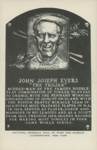 1956-63 Artvue Hall of Fame Plaque Postcards (Type 2) #NNO Johnny Evers Front
