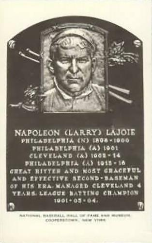 1956-63 Artvue Hall of Fame Plaque Postcards (Type 2) #NNO Nap Lajoie Front