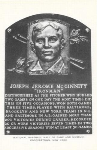 1956-63 Artvue Hall of Fame Plaque Postcards (Type 2) #NNO Joe McGinnity Front