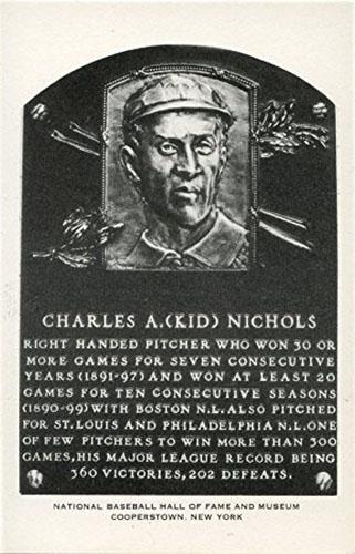 1956-63 Artvue Hall of Fame Plaque Postcards (Type 2) #NNO Kid Nichols Front