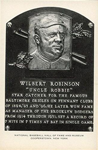 1956-63 Artvue Hall of Fame Plaque Postcards (Type 2) #NNO Wilbert Robinson Front
