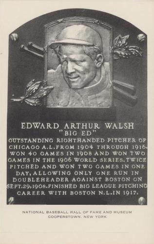 1956-63 Artvue Hall of Fame Plaque Postcards (Type 2) #NNO Ed Walsh Front