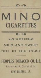1911-16 People's Tobacco Mino (T216) #NNO Heinie Zimmerman Back