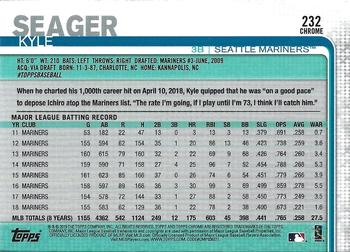 2019 Topps Chrome Sapphire Edition #232 Kyle Seager Back