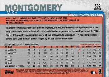 2019 Topps Chrome Sapphire Edition #502 Mike Montgomery Back