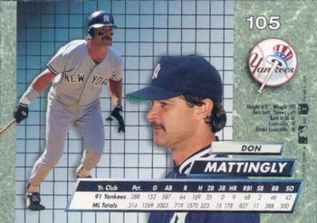 1992 Ultra #105 Don Mattingly Back