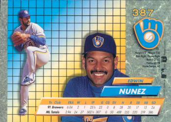 1992 Ultra #387 Edwin Nunez Back