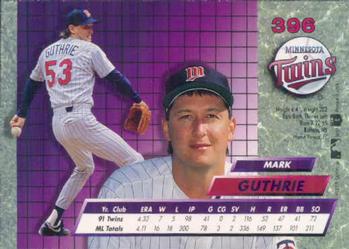 1992 Ultra #396 Mark Guthrie Back