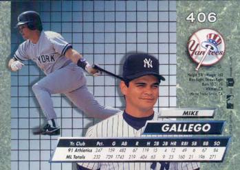 1992 Ultra #406 Mike Gallego Back