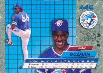 1992 Ultra #449 Juan Guzman Back