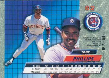 1992 Ultra #62 Tony Phillips Back